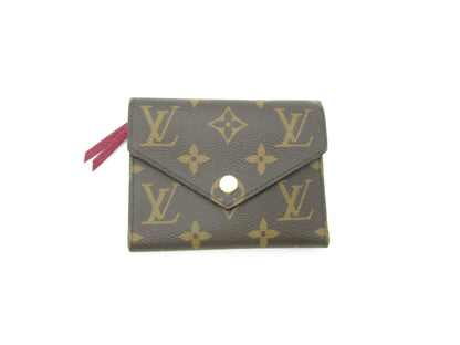 LOUIS VUITTON Monogram LV Portefeuille Victorine M41938 Monogram/Fuchsia Unused Wallet