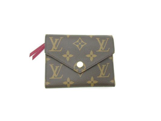 LOUIS VUITTON Monogram LV Portefeuille Victorine M41938 Monogram/Fuchsia Unused Wallet