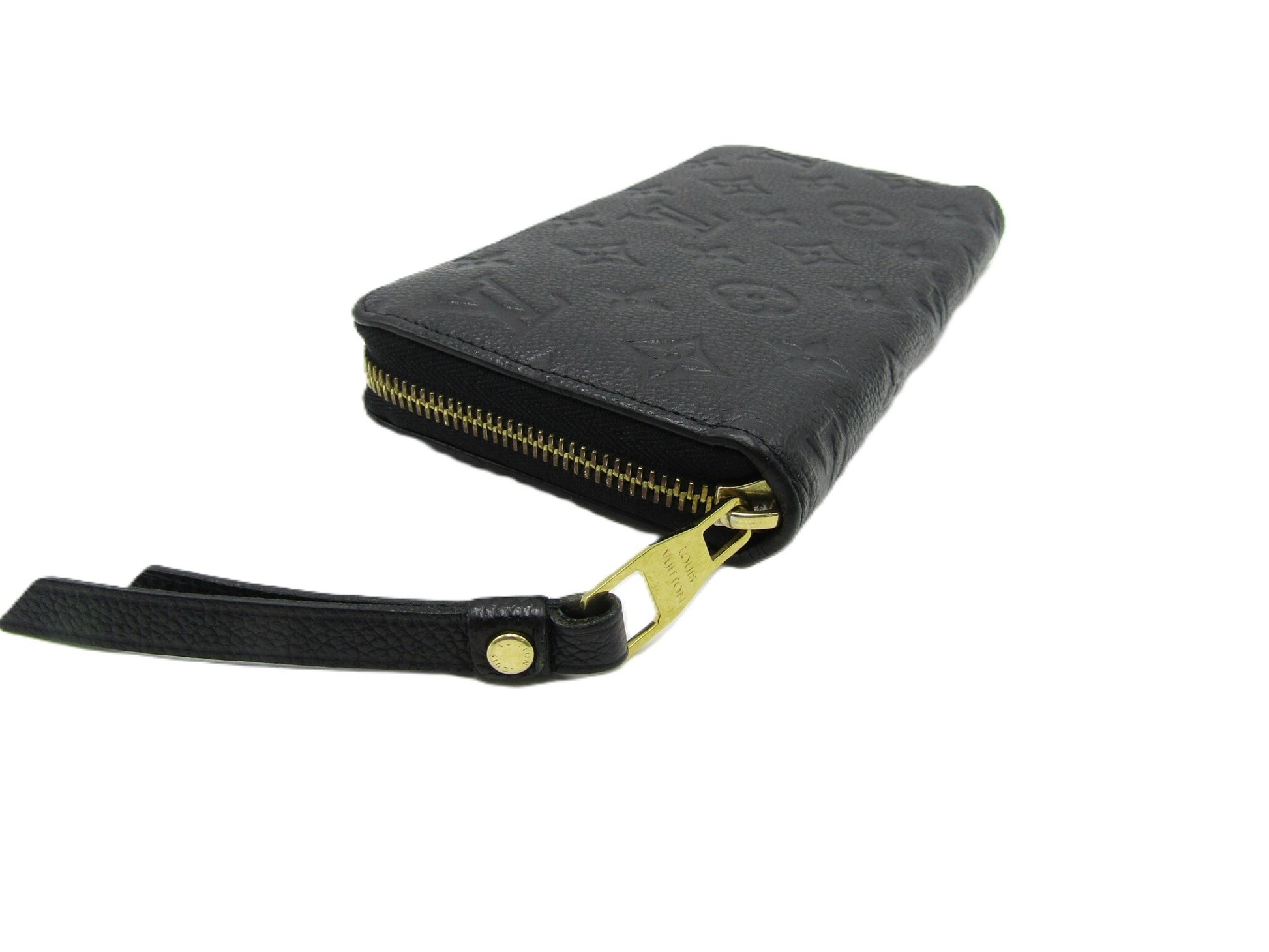 LOUIS VUITTON Monogram Empreinte LV Zippy Wallet M60571 Empreinte Noir G Hardware Wallet