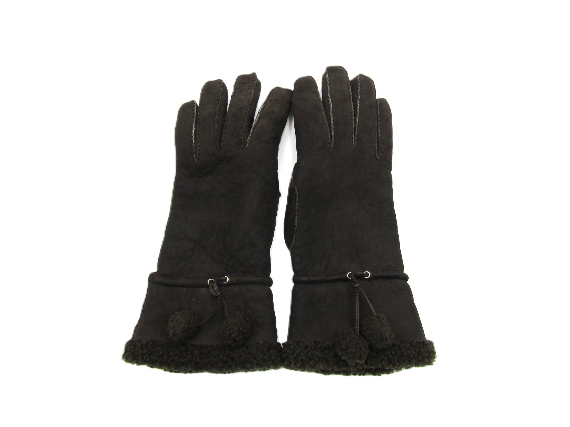 HERMES Mouton Gloves Mocha #7 Other Accessories