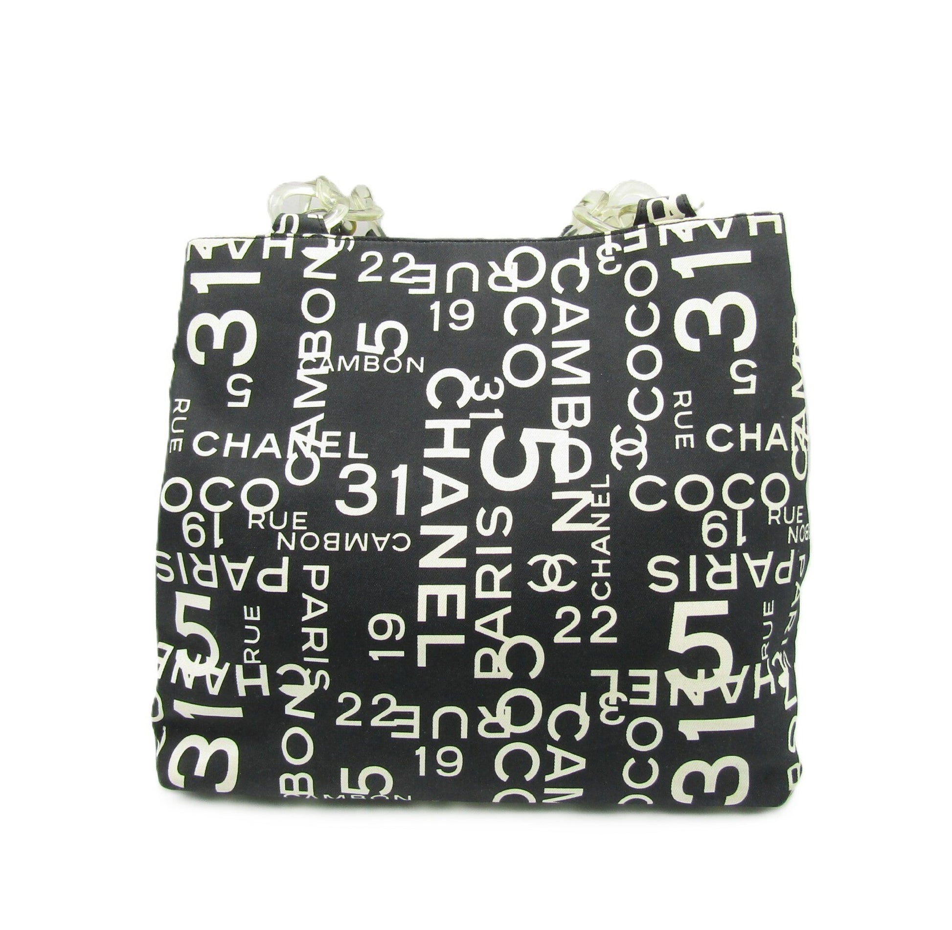 CHANEL New Travel Line Bi-Cy Line Tote A18302 Y01375 Canvas S Hardware Black Tote Bag