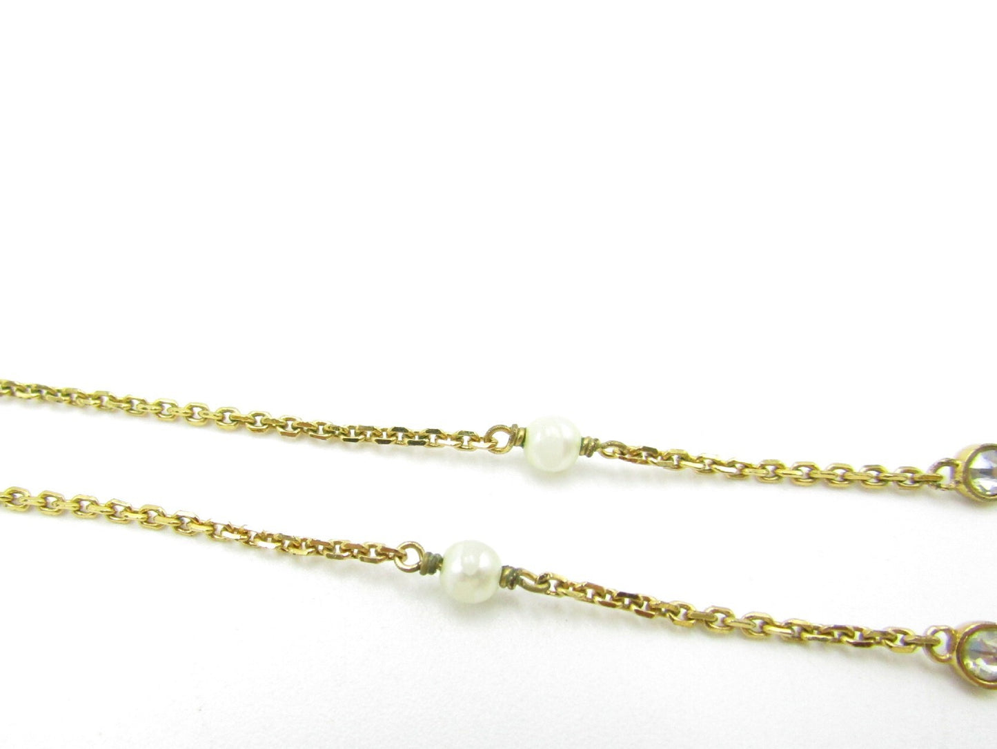 Dior Clair D Lune Necklace N1033CDLCY_D301 GP Crystal/Pearl Necklace