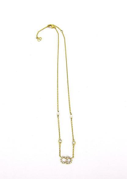 Dior Clair D Lune Necklace N1033CDLCY_D301 GP Crystal/Pearl Necklace