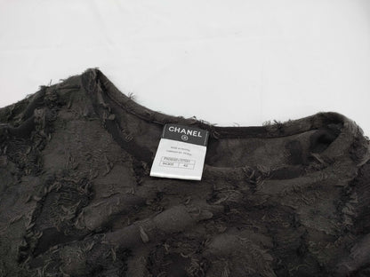 CHANEL CHANEL Tops 3/4 Sleeve Cut and Sew P50935V37551 #42 Black Camellia Top