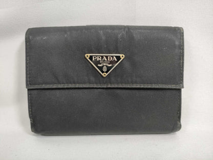 PRADA Nylon Prada Folding Wallet Black 1M0523 Wallet