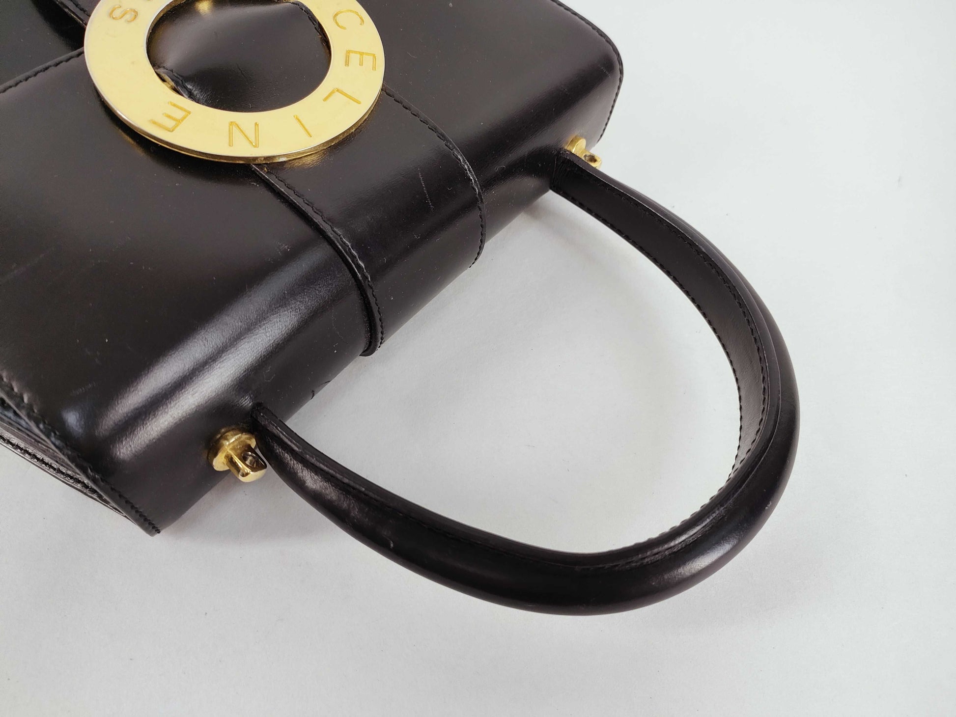 CELINE Circle Logo 2-Way Black Handbag