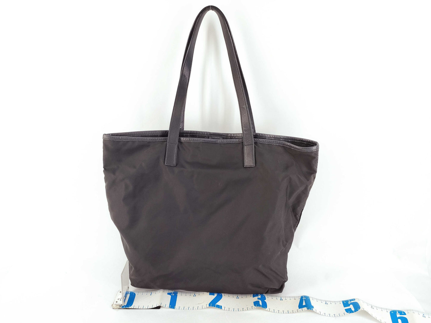 PRADA Nylon Prada Nylon Tote Bag, Black, Size W36