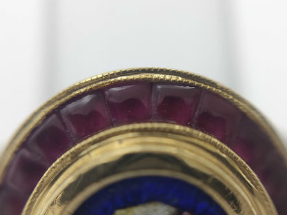 Mitsuo Kaji Enamel Ring, 2.46ct R, 0.59ct D, 17.5g PT900/K18 