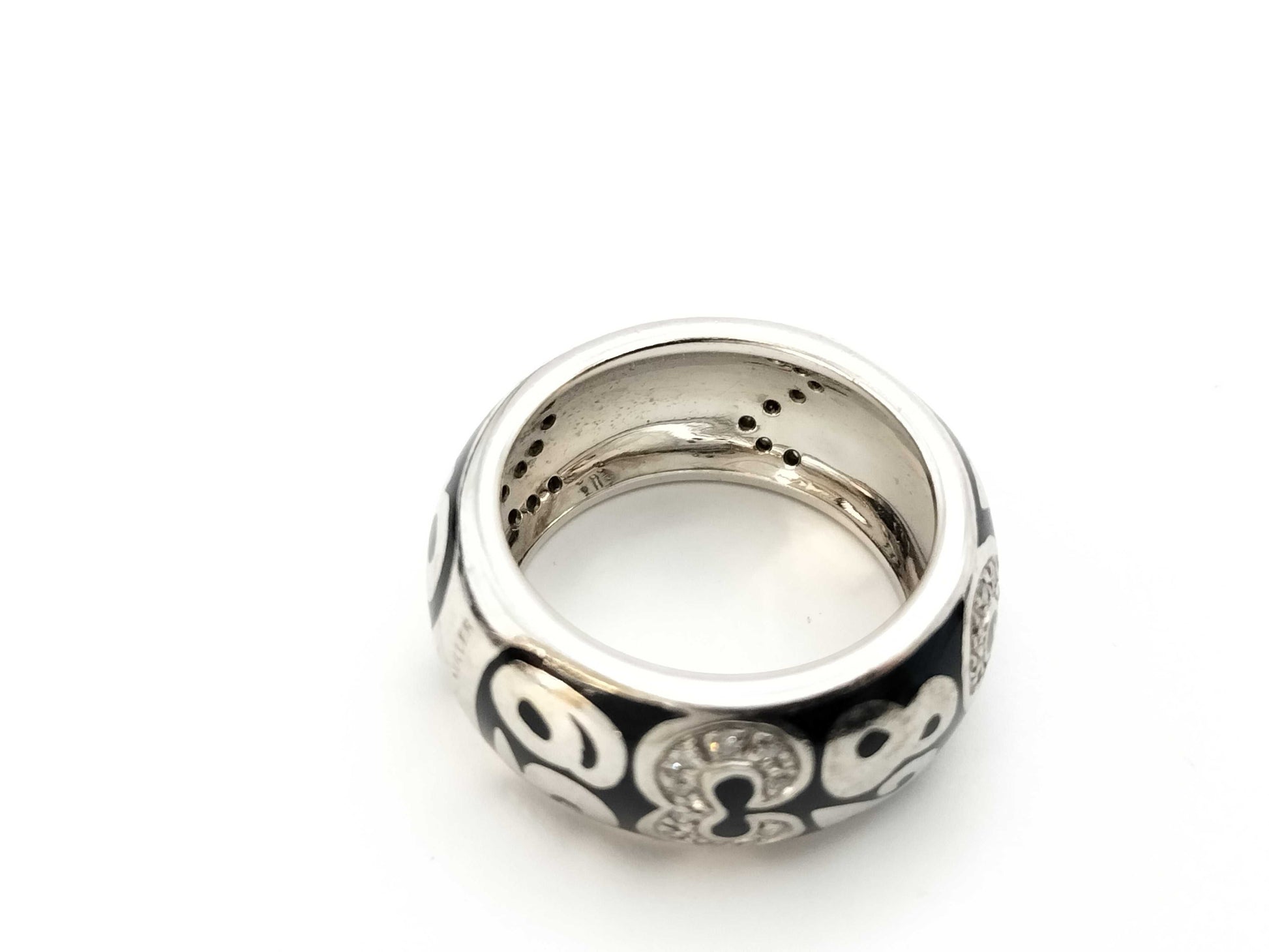 FRANCK MULLER Talisman Enamel Diamond Ring, 750 White Gold, 16.2g 