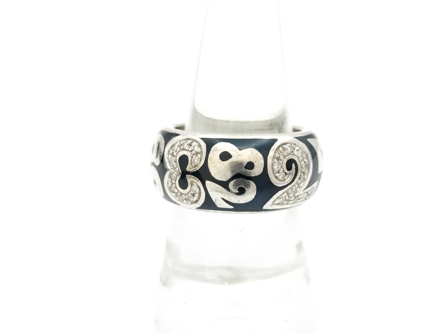 FRANCK MULLER Talisman Enamel Diamond Ring, 750 White Gold, 16.2g 