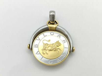 BVLGARI Horoscope Pendant Top, YG 750/SS 13.0g 