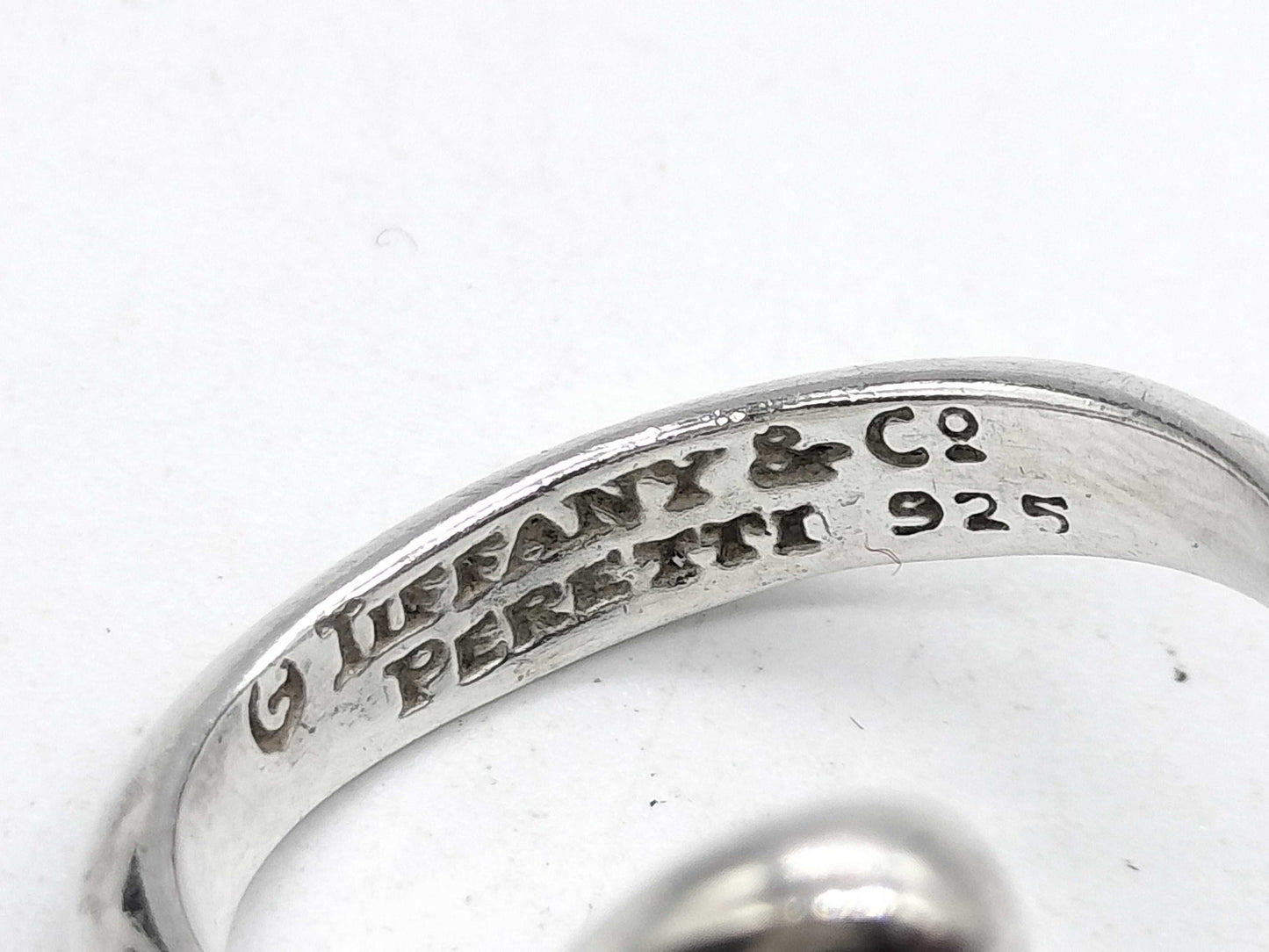 Tiffany & Co. Open Heart Sterling Silver 925 Ring, Size 50, 4.3g