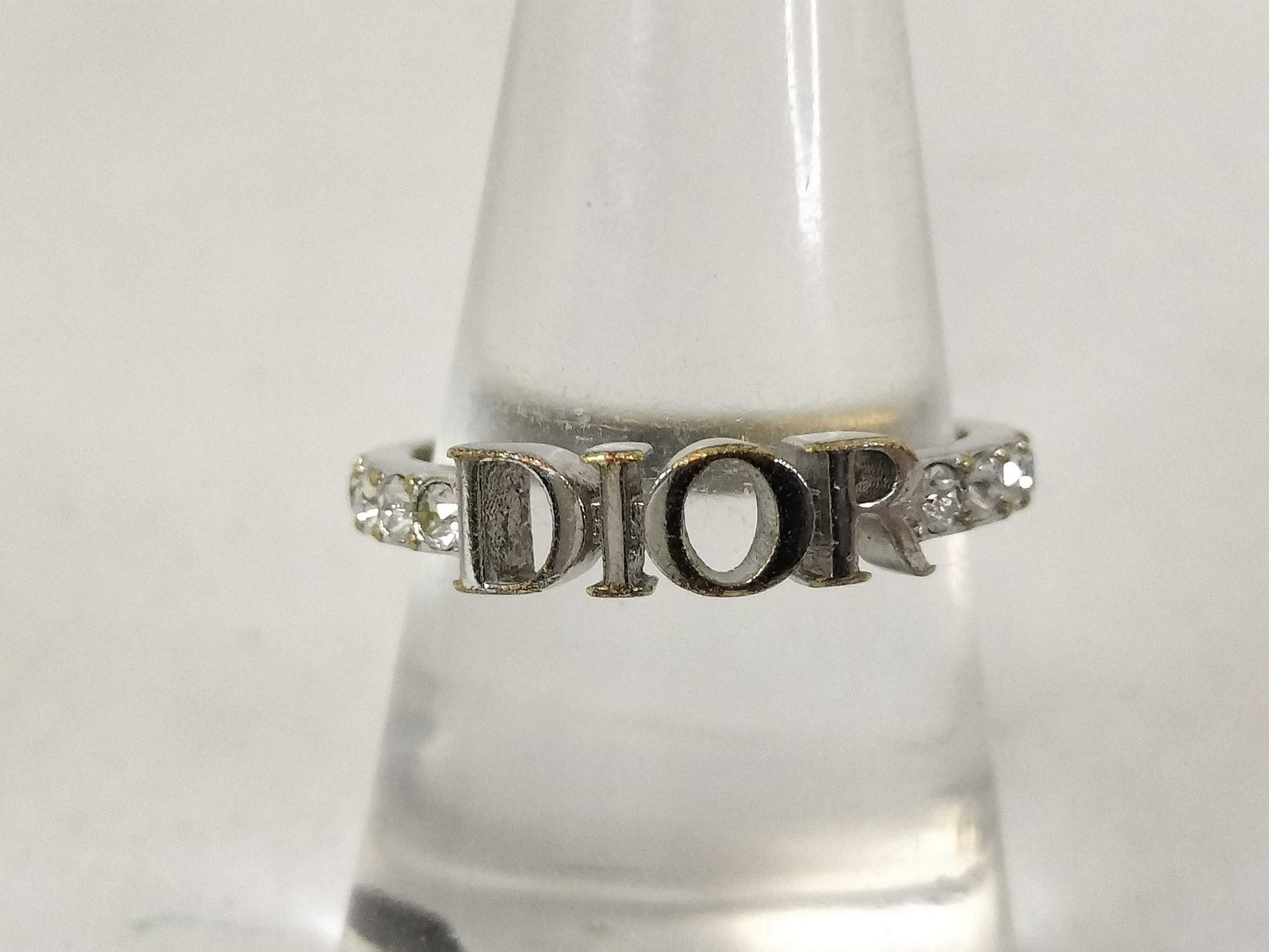 Dior Christian Dior Ring Logo Rhinestone L Ring