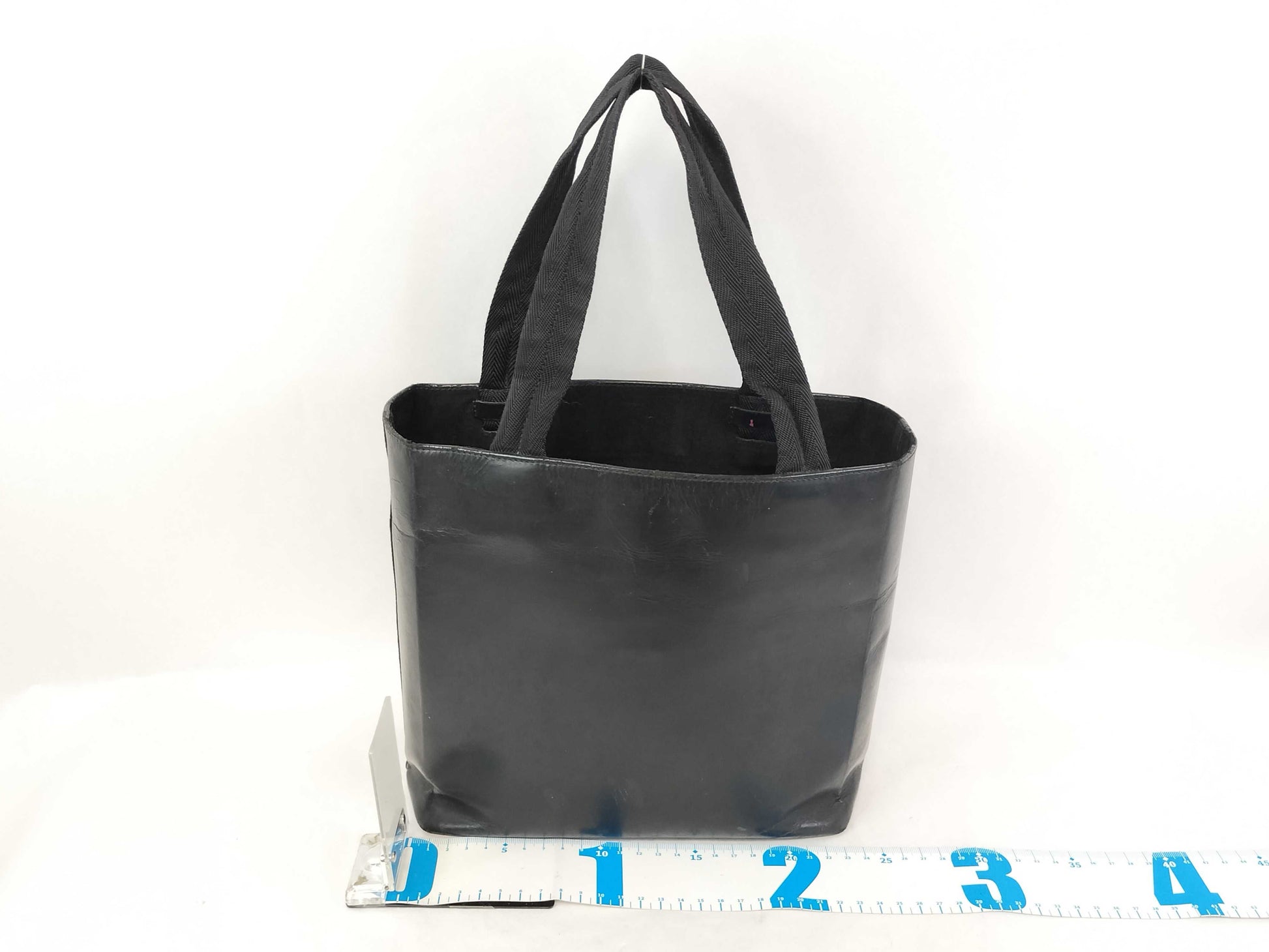 PRADA PRADA Leather Cutout Logo Handbag Black Handbag