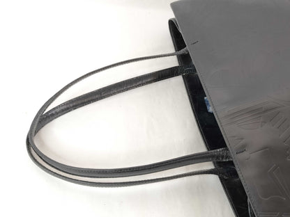 PRADA PRADA Enamel All-Over Print Hand Tote Bag Black Tote Bag