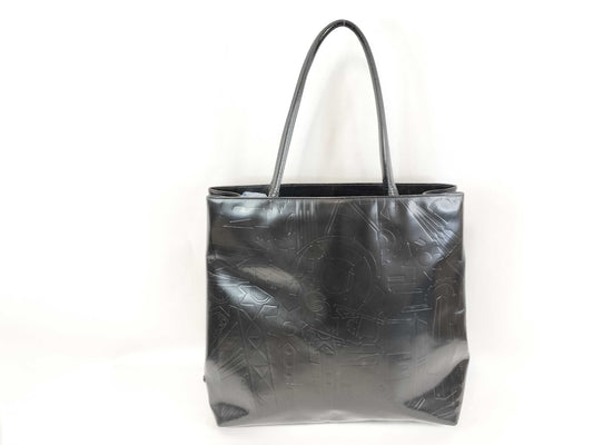 PRADA PRADA Enamel All-Over Print Hand Tote Bag Black Tote Bag