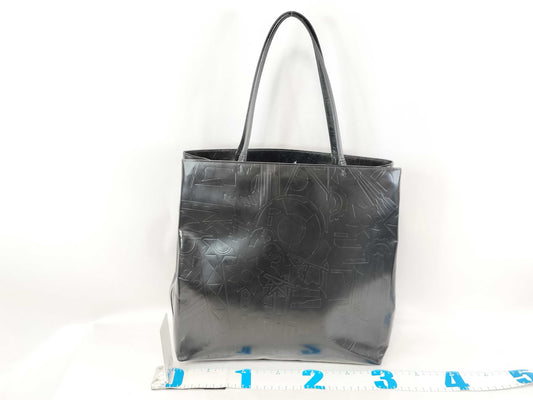 PRADA PRADA Enamel All-Over Print Hand Tote Bag Black Tote Bag