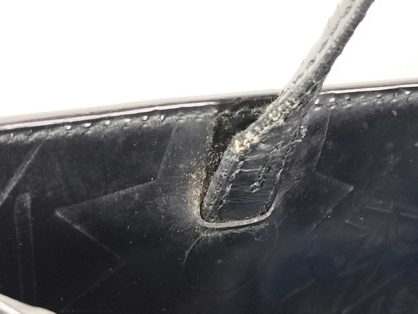 PRADA PRADA Enamel All-Over Print Hand Tote Bag Black Tote Bag