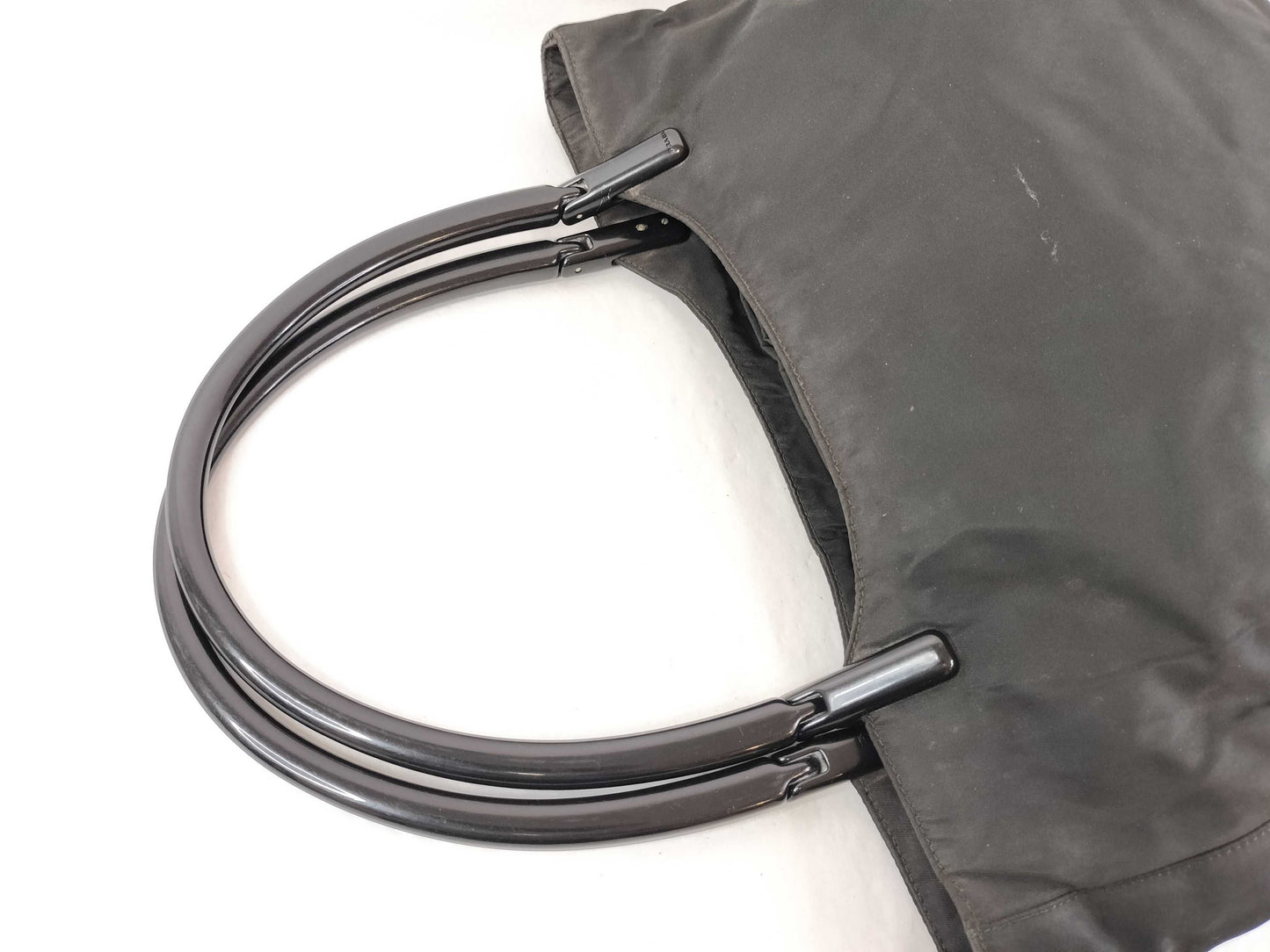 PRADA Nylon Prada Nylon Plastic Handle Hand Tote Bag Black Tote Bag