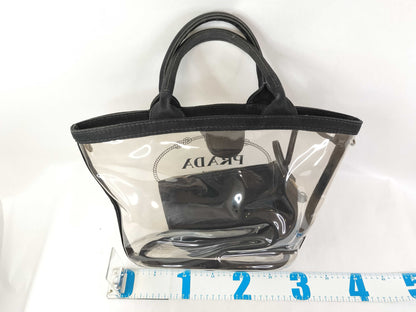 PRADA PRADA Canapa Vinyl Hand Tote Bag with Pouch