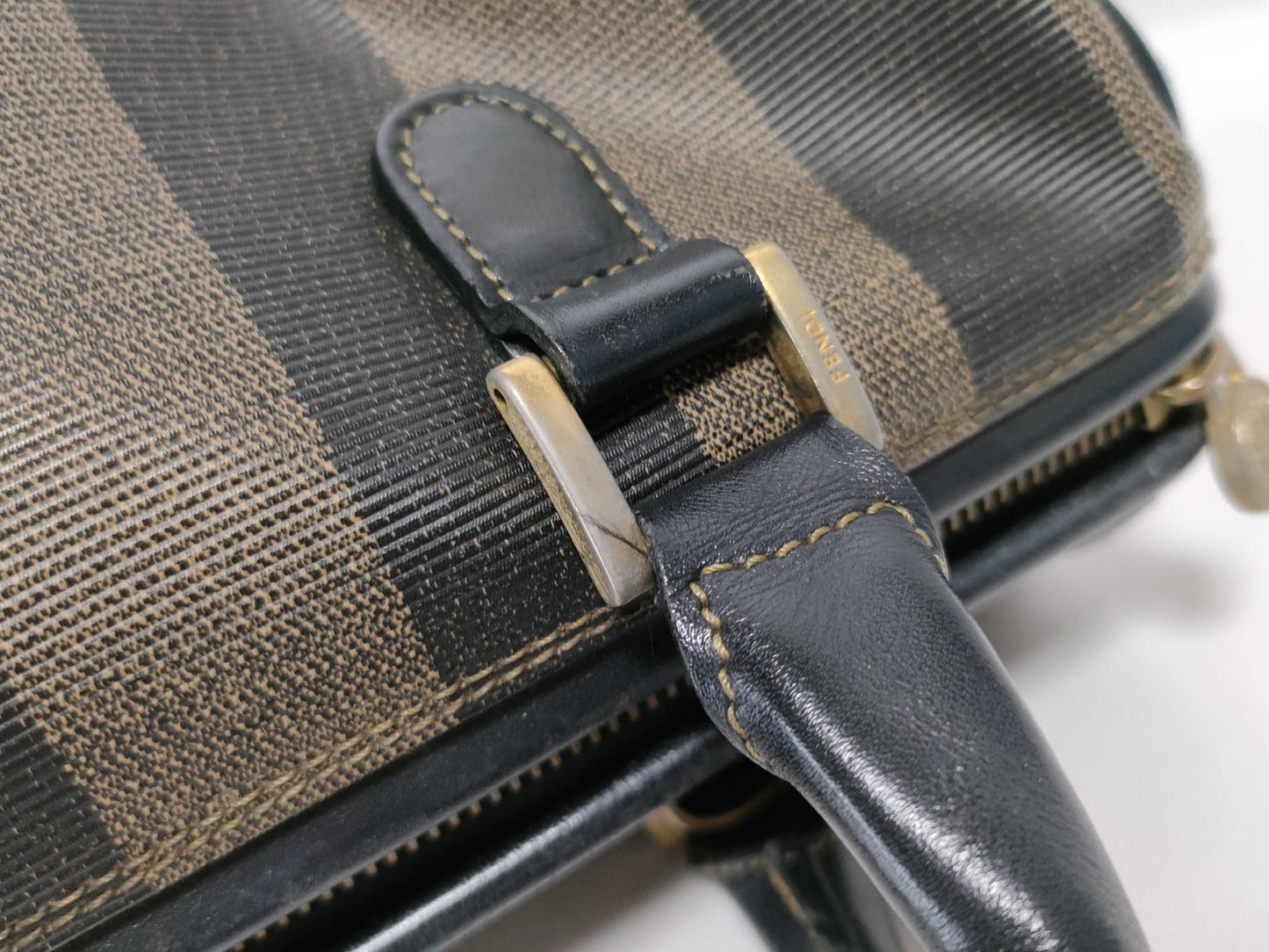 FENDI Pecan Boston Handbag