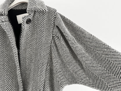 TELA Herringbone Tweed Jacket, Dolman Sleeves, Size 38