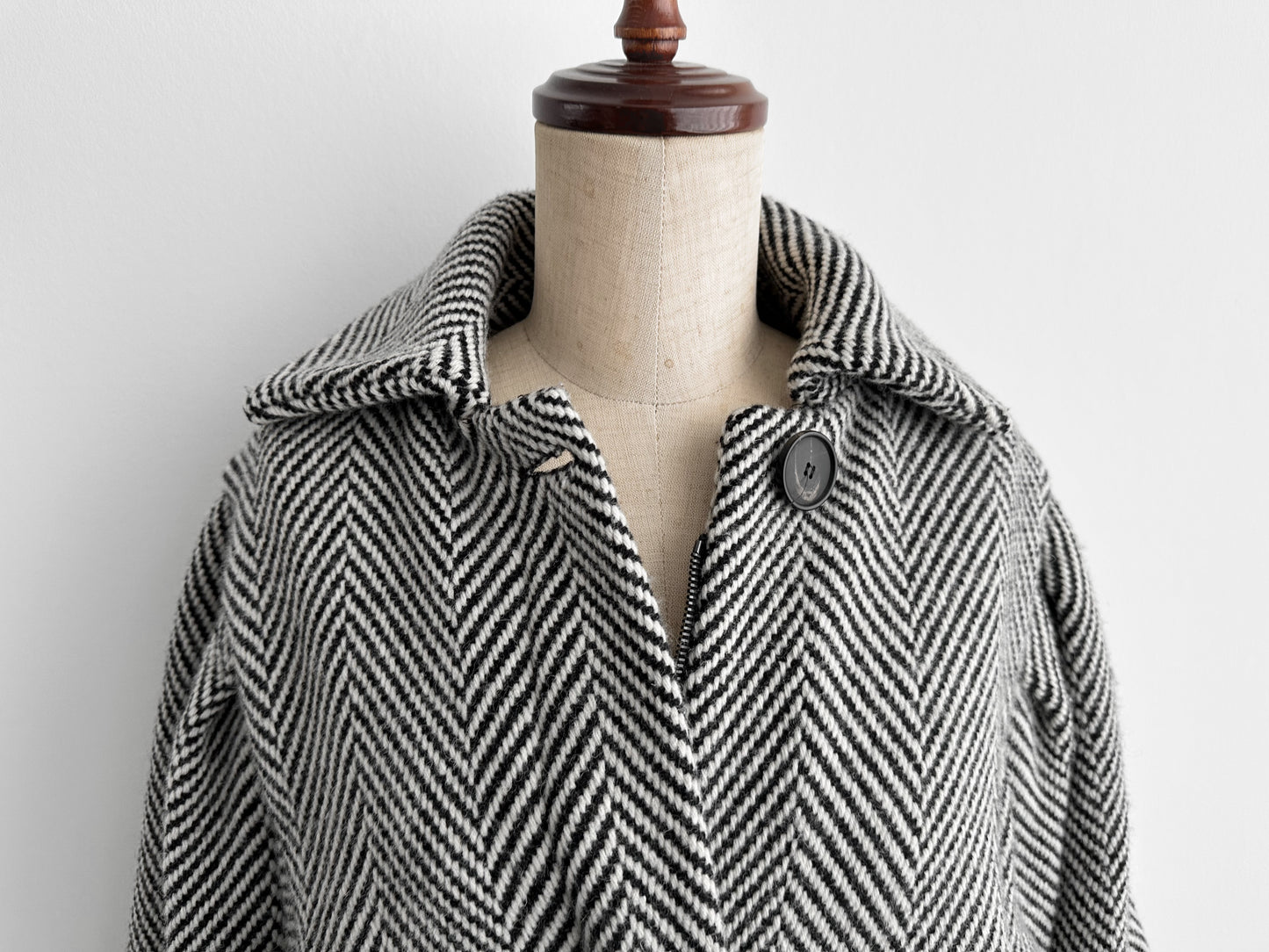 TELA Herringbone Tweed Jacket, Dolman Sleeves, Size 38