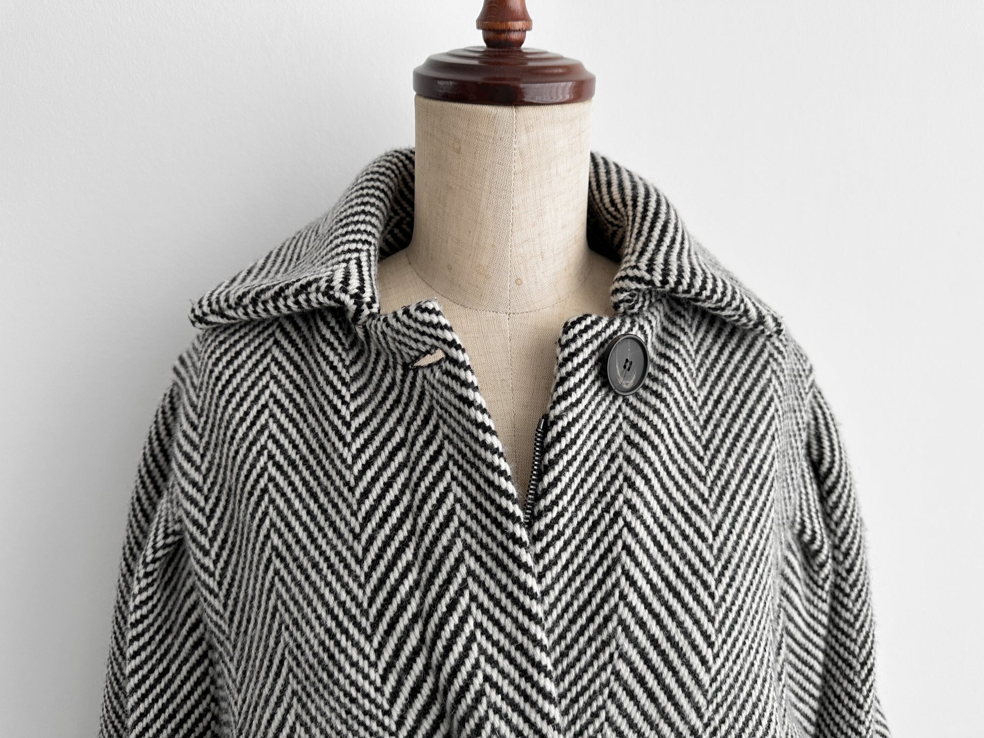 TELA Herringbone Tweed Jacket, Dolman Sleeves, Size 38