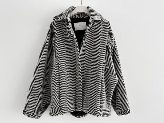 TELA Herringbone Tweed Jacket, Dolman Sleeves, Size 38
