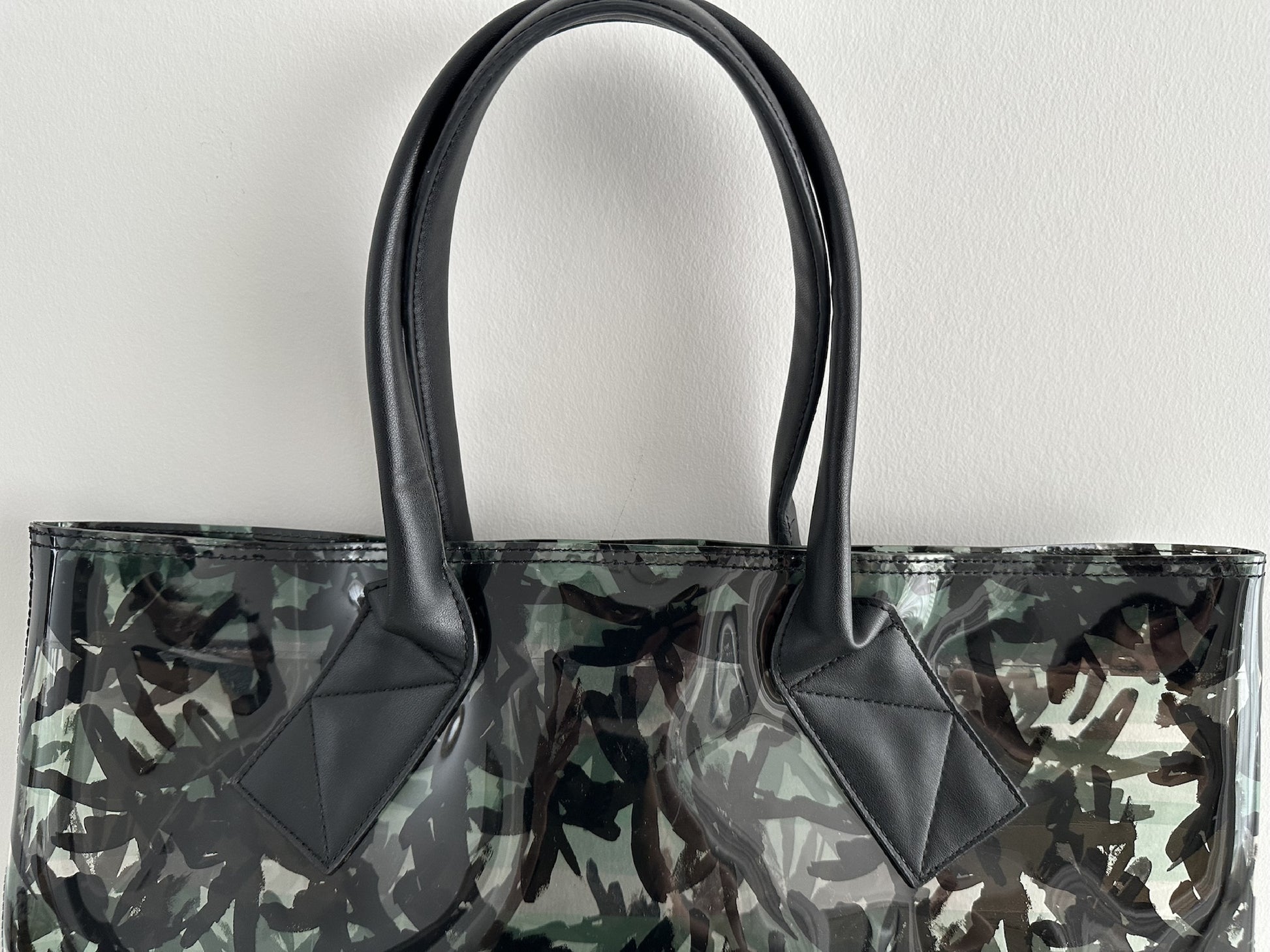 KENZO PALM TREE BEACH BAG Clear Tote Bag with Pouch