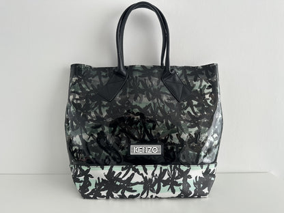 KENZO PALM TREE BEACH BAG Clear Tote Bag with Pouch