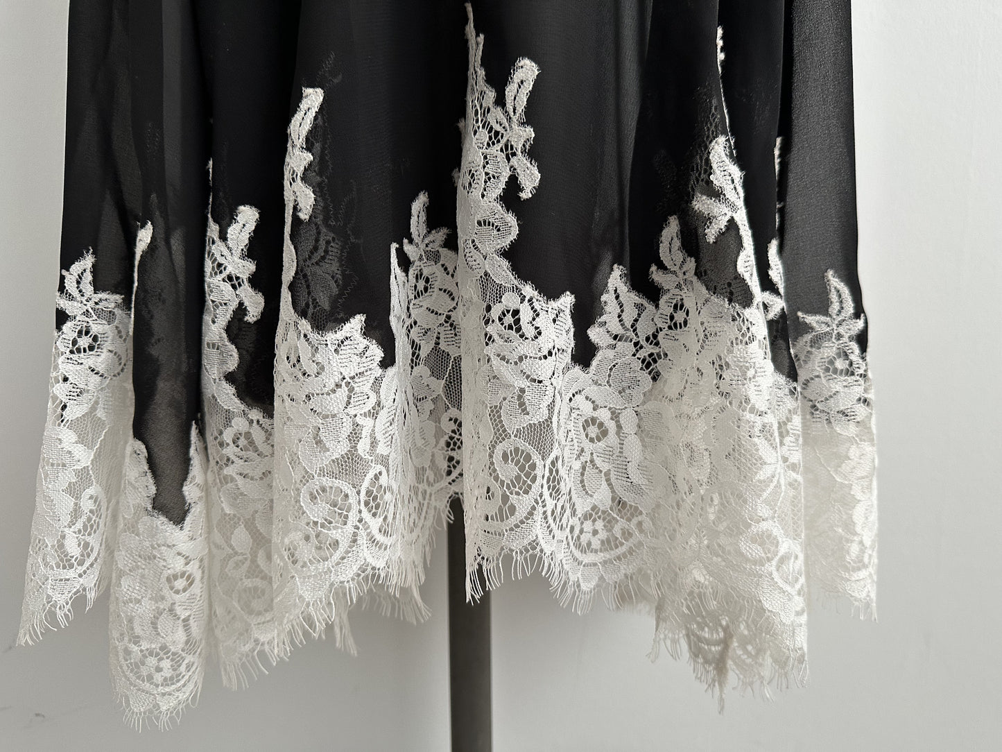 3.1 Phillip Lim Lace-Hem Dress, Black and White, Size 4, Dress