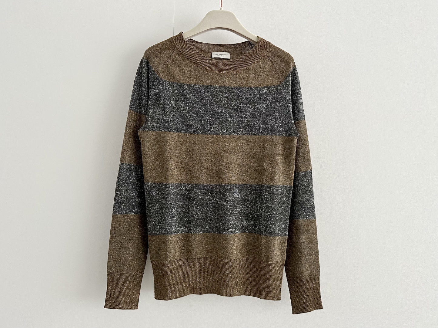 DRIES VAN NOTEN Metallic Striped Knit Top