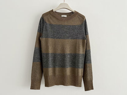 DRIES VAN NOTEN Metallic Striped Knit Top