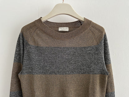 DRIES VAN NOTEN Metallic Striped Knit Top