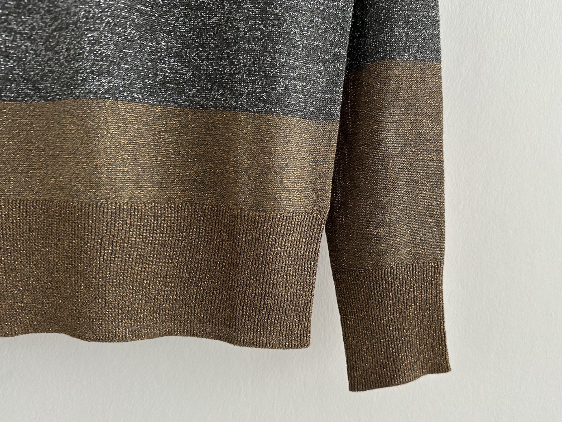 DRIES VAN NOTEN Metallic Striped Knit Top