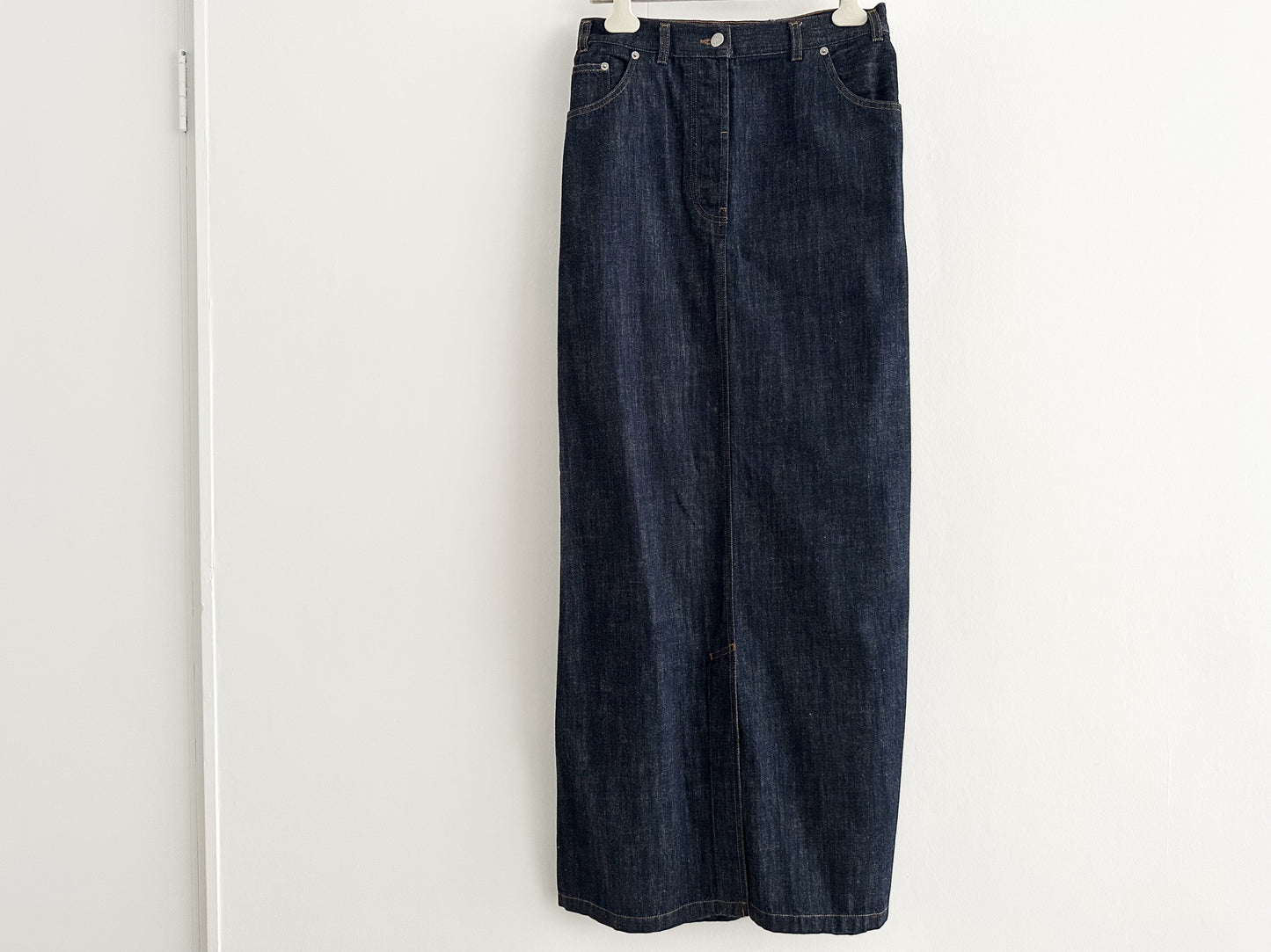 DRIES VAN NOTEN denim skirt, long, size 36