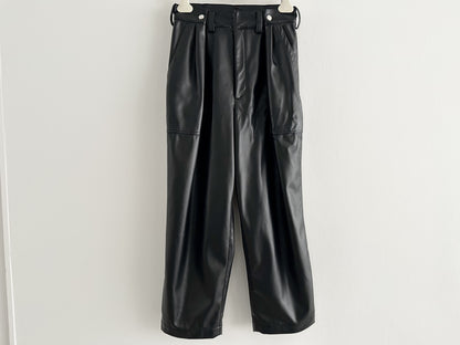 A PUPIL Eco Leather Pants, Black, Size XS