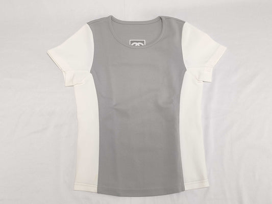 CHANEL 01P P17575V09971 Sport Line Coco Mark T-Shirt, Short Sleeve, White, Gray, Size 38