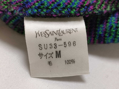 Yves Saint Laurent Check Cardigan Multi Gold Button M Cardigan