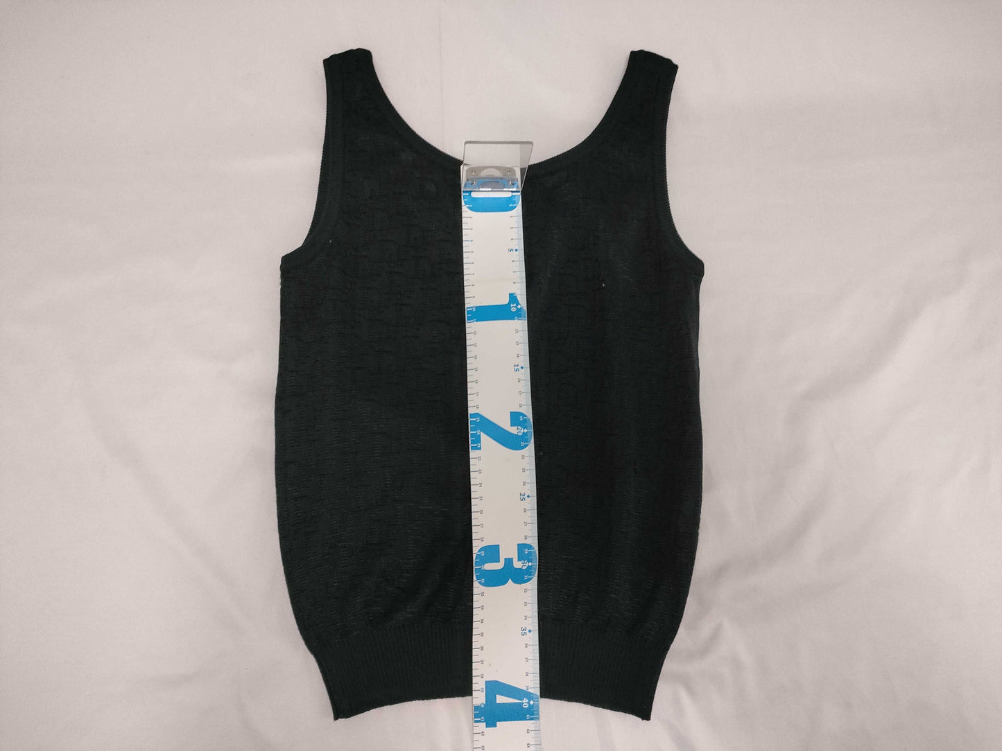 Dior Trotter Knit Tank Top, Black, Size M