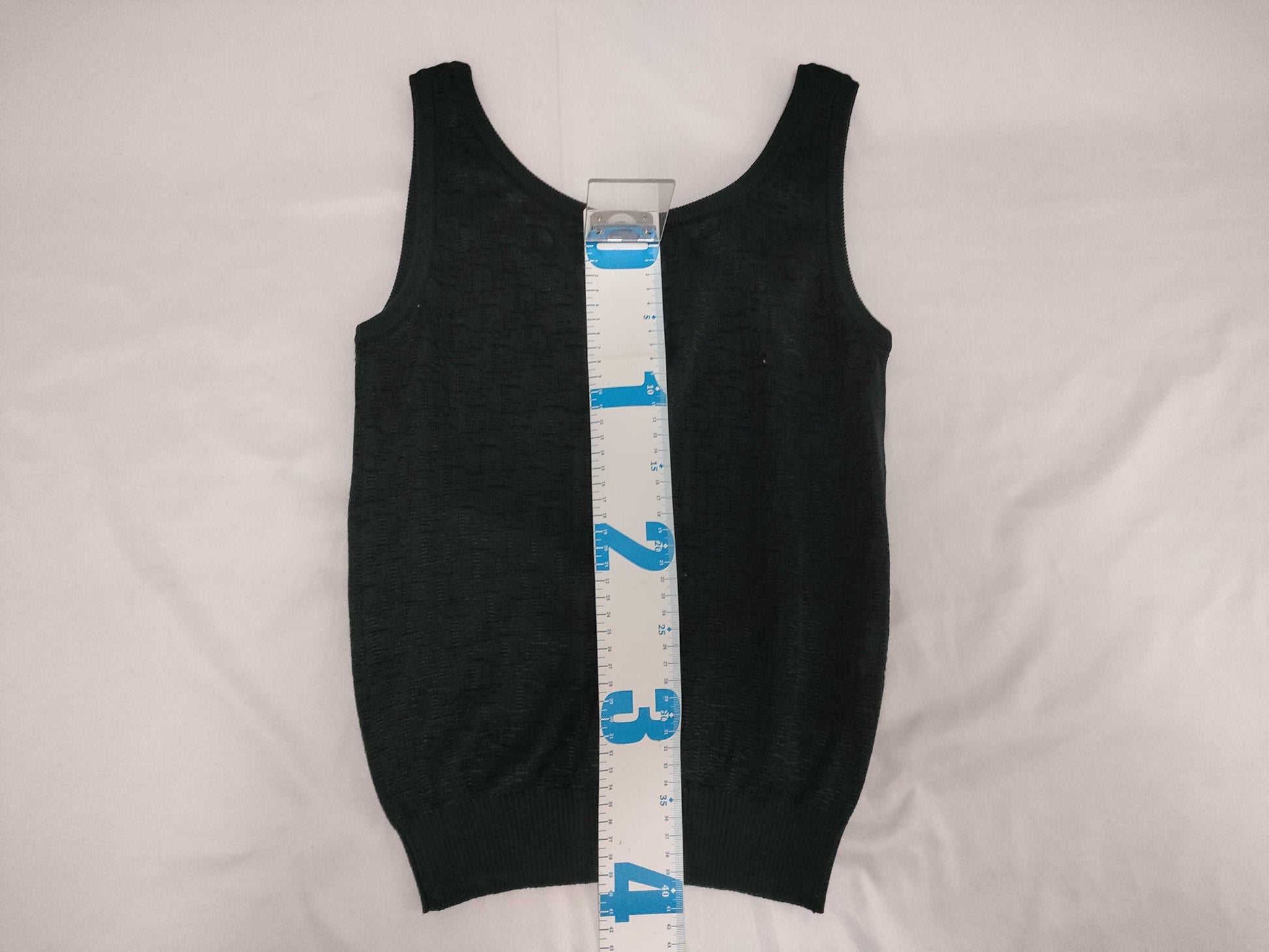 Dior Trotter Knit Tank Top, Black, Size M
