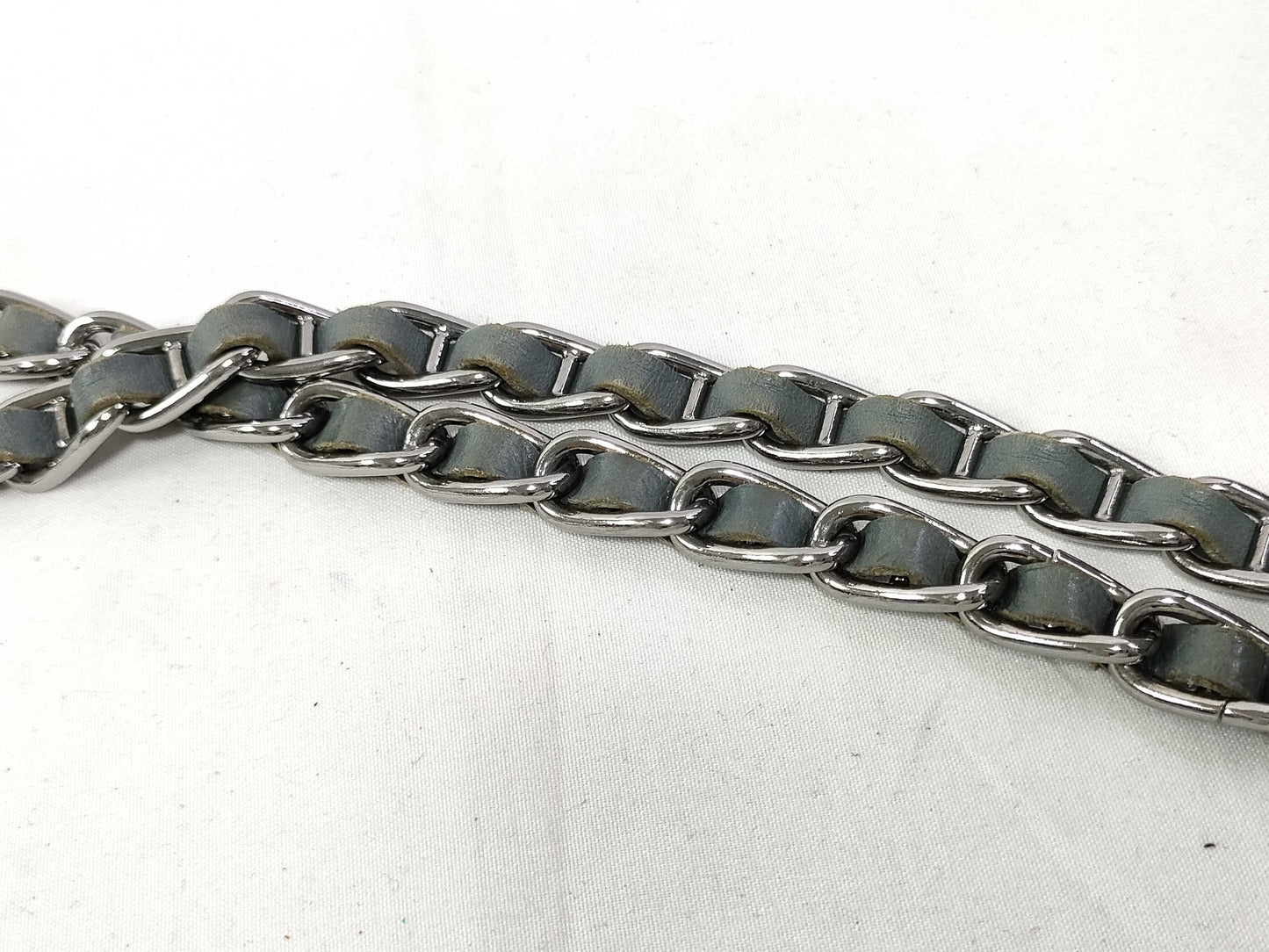 PRADA PRADA Prada Leather Double Chain Shoulder Bag B4658C Blue Shoulder Bag with Guarantee Card and Dust Bag