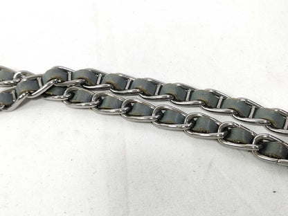 PRADA PRADA Prada Leather Double Chain Shoulder Bag B4658C Blue Shoulder Bag with Guarantee Card and Dust Bag