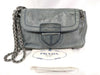 PRADA PRADA Prada Leather Double Chain Shoulder Bag B4658C Blue Shoulder Bag with Guarantee Card and Dust Bag
