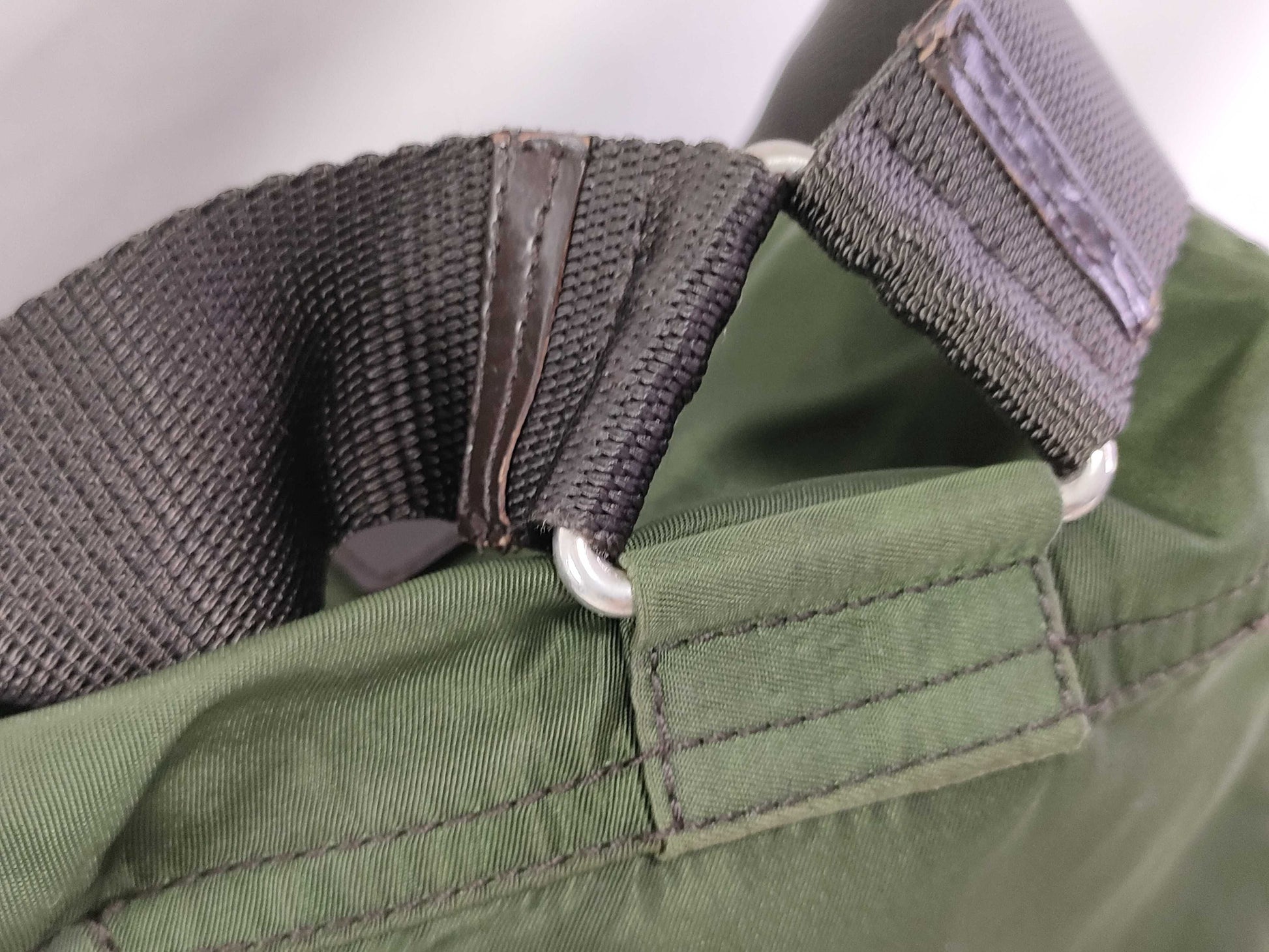 PRADA Nylon Backpack with Prada Triangle Logo Plate, Green