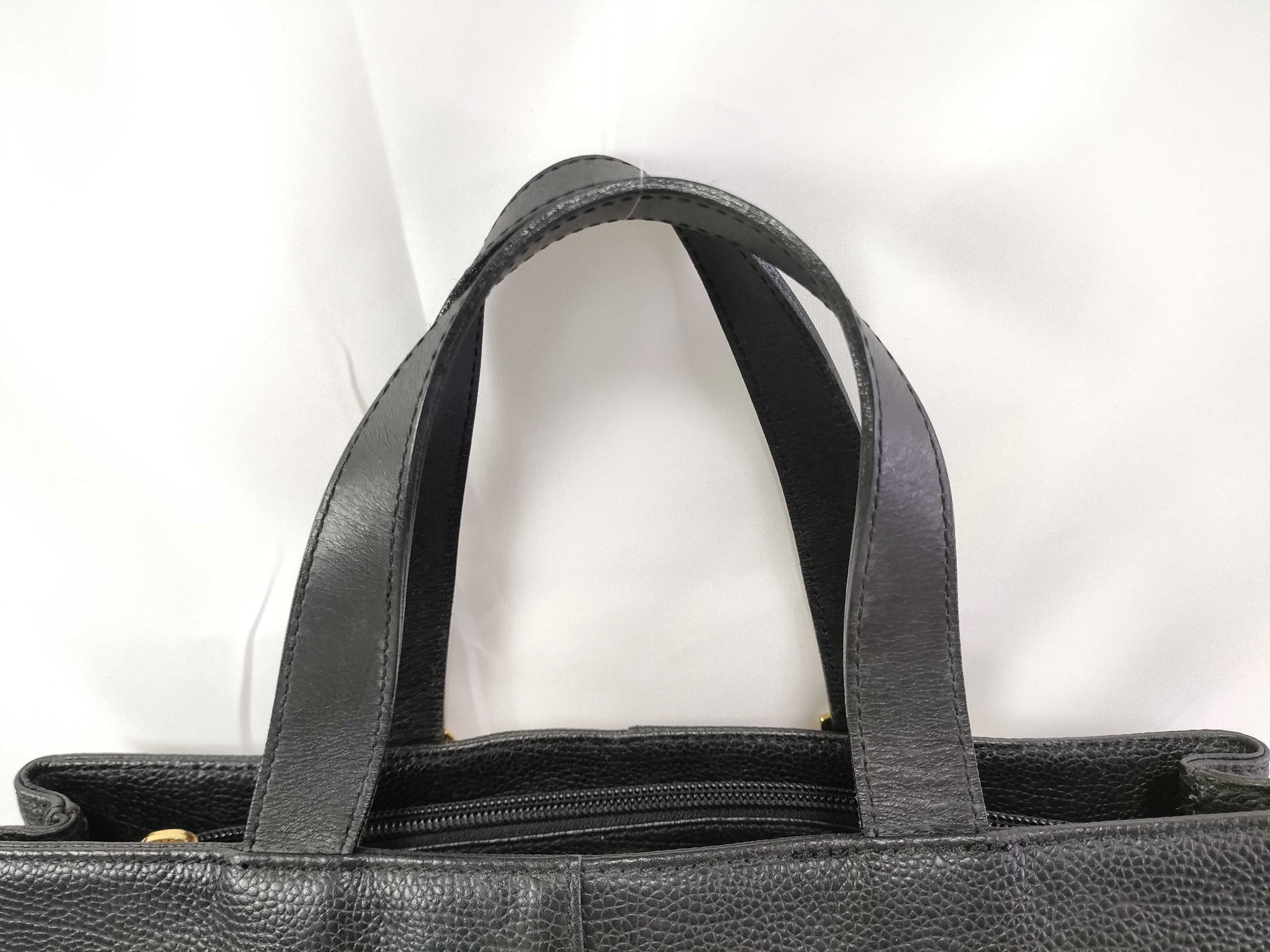 BURBERRY Nova Check Handbag Leather Black Tote Bag