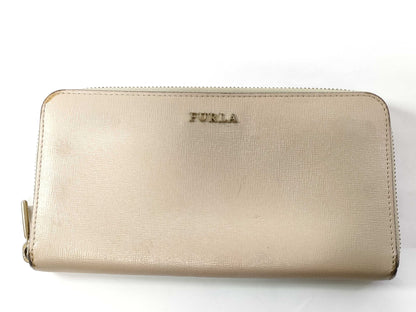 FURLA Round Zip Long Wallet in Pink Glitter