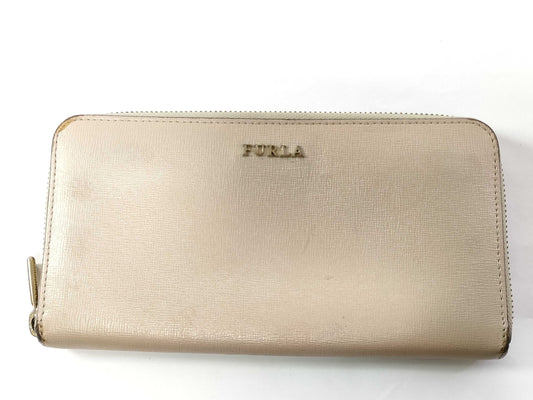FURLA Round Zip Long Wallet in Pink Glitter