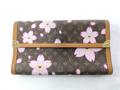 LOUIS VUITTON Monogram LOUIS VUITTON Louis Vuitton LOUIS VUITTON M92027 Monogram Cherry Blossom Brown Pink Long Wallet Wallet Wallet Wallet
